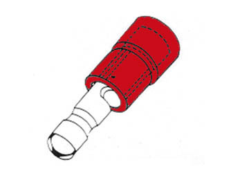 Cosse cylindrique mâle rouge 0. 5 à 1mm² lot de 10 pièces