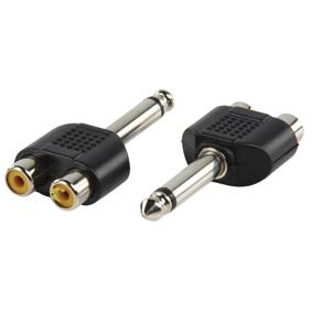 Adaptateur audio-video jack 6.35mm male mono / 2 x rca femelle