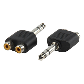 Adaptateur audio jack 6.35mm male stéréo / 2 x rca femelle