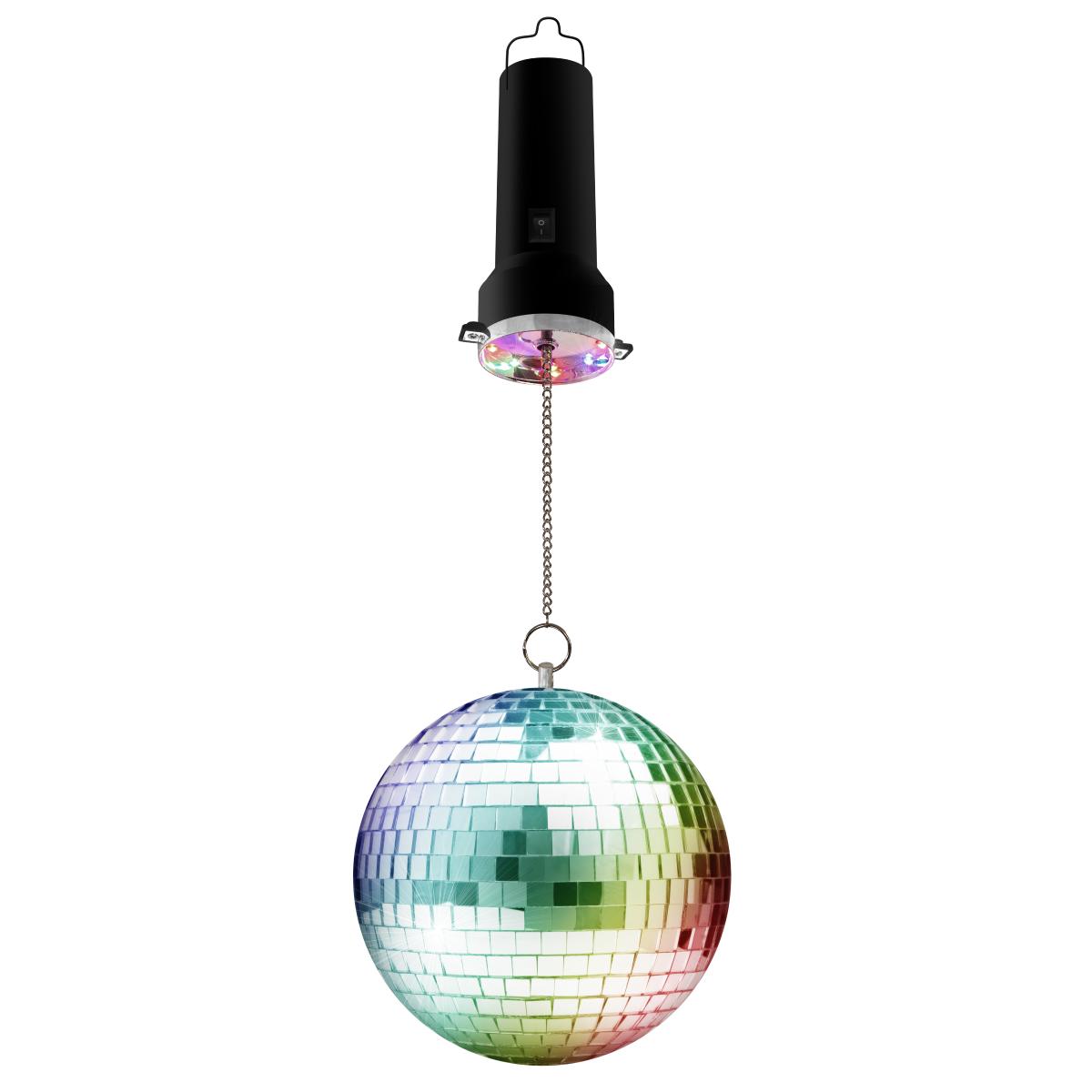 Boule à facettes 20cm avec moteur leds multicolore à piles (4 x aa non incl.)