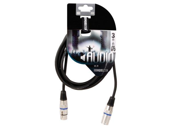 Cordon sono-musique xlr 3 broches mâle / xlr 3 broches femelle l=3m