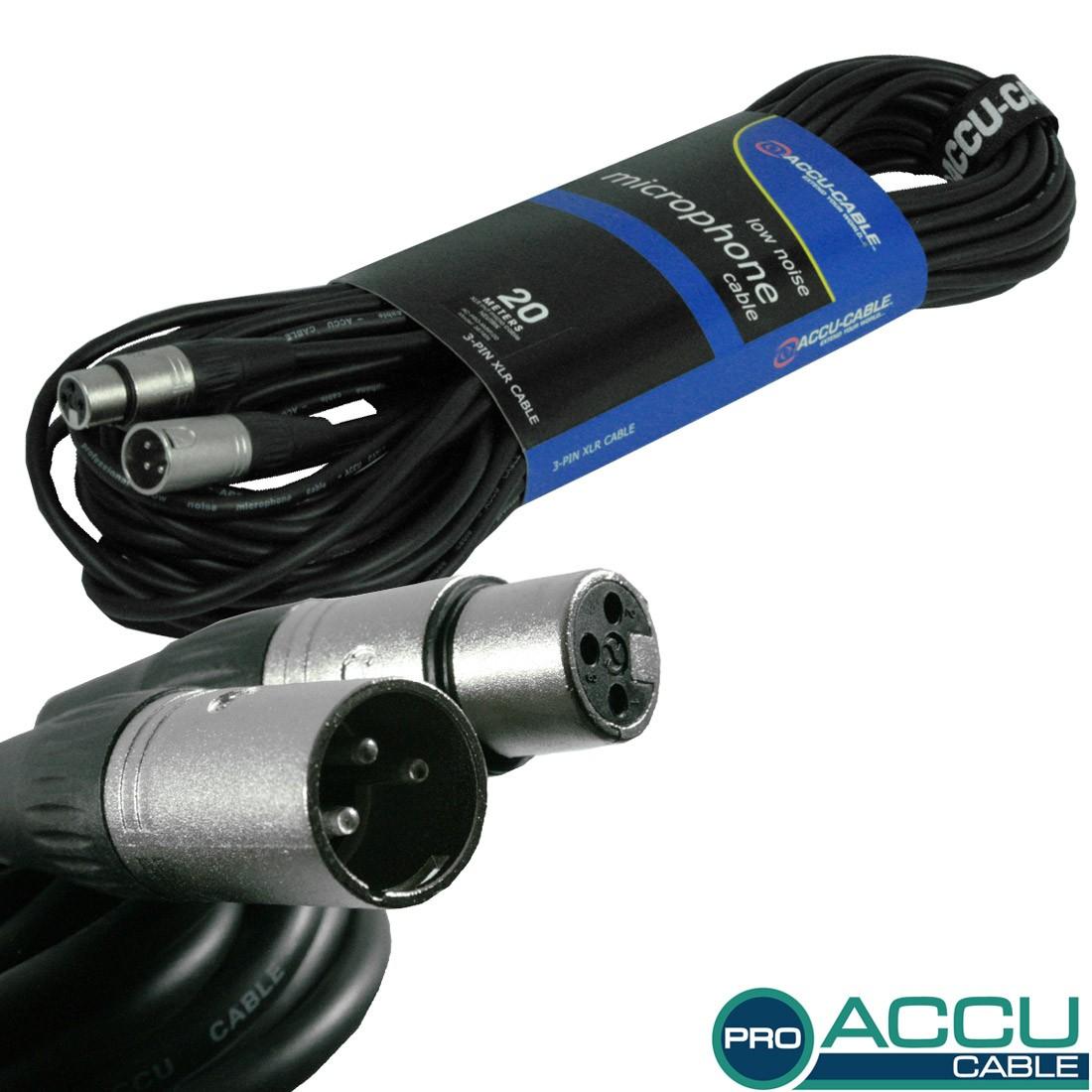 Câble micro rean - xlr mâle vers xlr femelle - 20m