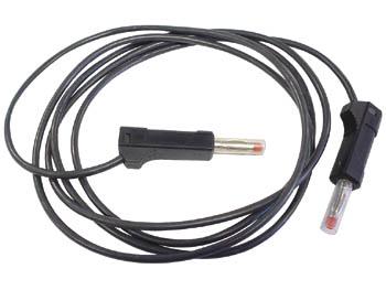 Cordon de mesure 4mm- silicone - cati 60vdc 10a - avec reprise arrière et protection rétractable - noir - l=100cm