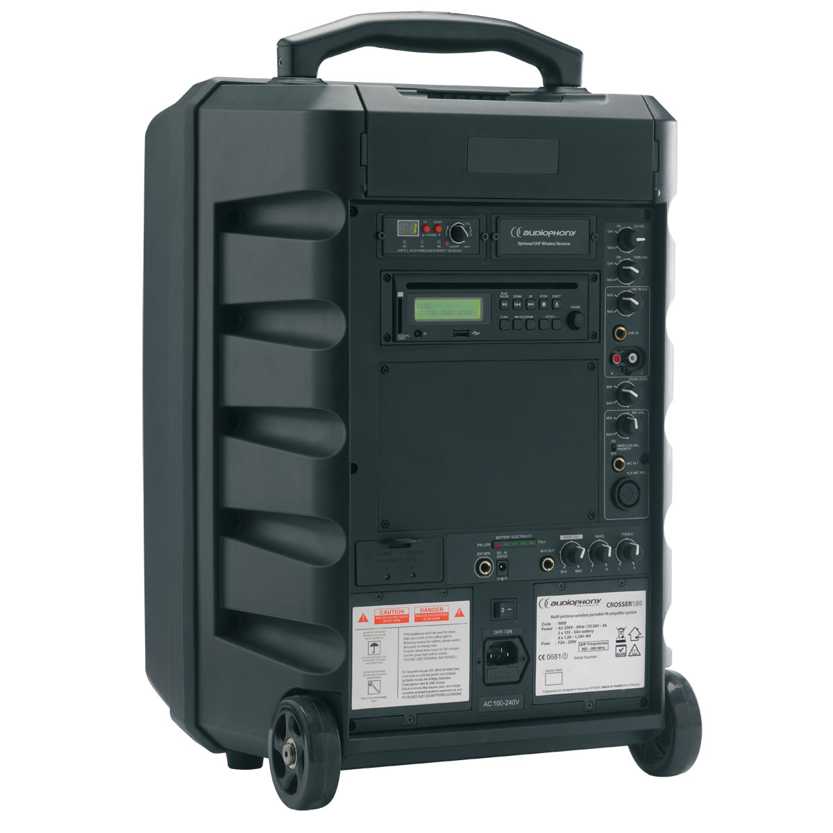 Sono autonome 180w avec cd mp3 usb sd micro uhf