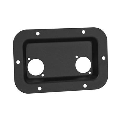 Plaque de montage en acier pour 2 x prises universelles de type d, noire