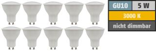 Lampe mr16 gu10 - a led 5w - blanc chaud - 3000°k - 400 lumens - 230v - 110°- 10 x pieces