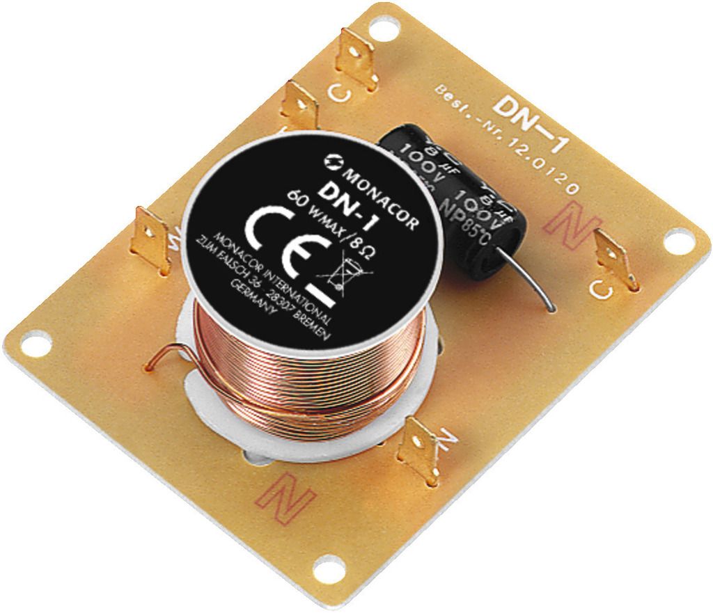 Filtre haut-parleur monacor 2 voies pour (8? / 60w)