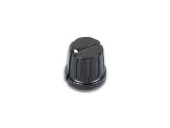 Bouton plastique noir d=15mm h=14mm pour axe 6mm