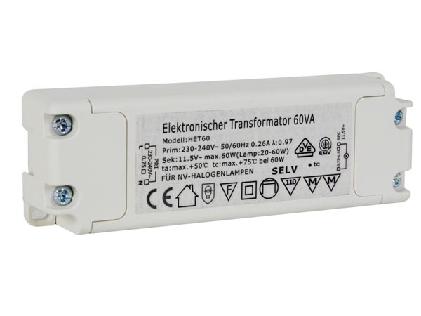 Transformateur électronique pour lampe halogène 12v puissance max : 60w