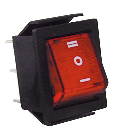 Inter à bascule bipolaire on-off-on  15a 250vac 34x22mm 220v rouge