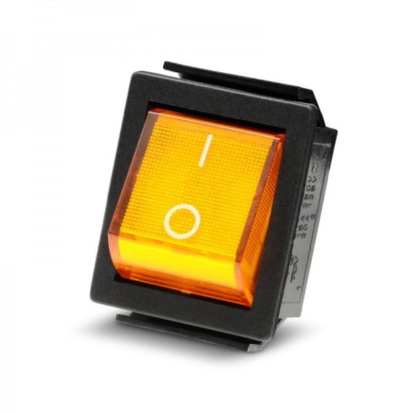 Inter à bascule bipolaire off-on  15a 250vac 26x22mm avec voyant 220v orange