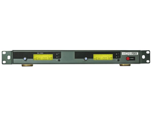 Double microphone pll uhf true diversity sans fil a 8 canaux avec afficheur lcd