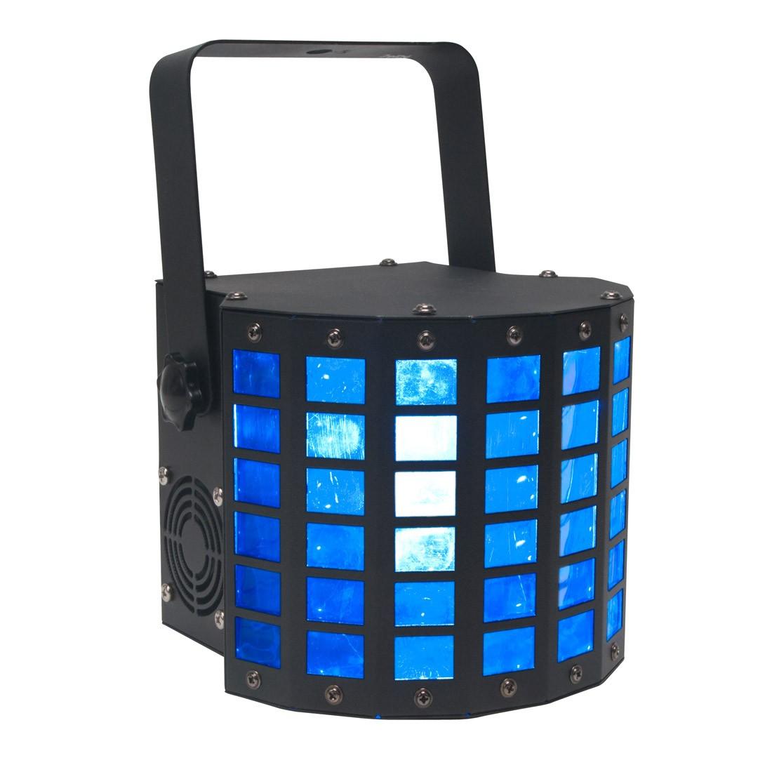 Le mini dekker d?adj est un effet dmx-512 à 2 quad-leds 4-en-1 rgbw (rouge, vert, bleu et blanc) de 10w chacune produisants des 