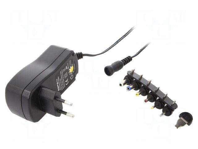 Alimentation universelle 3v à 12v (max 27w / 2.25a) + 6 adaptateurs dc