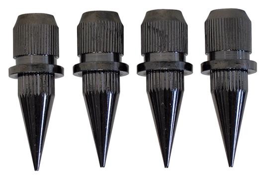 Lot de 4 pointes de découplage pour enceintes couleur noir argenté