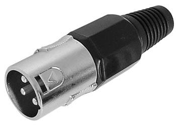 Lot de 2 x fiche xlr mâle nickelee 3 broches - noir