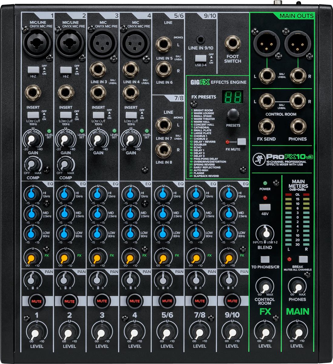 Console de mixage mackie usb 10 canaux + effets
