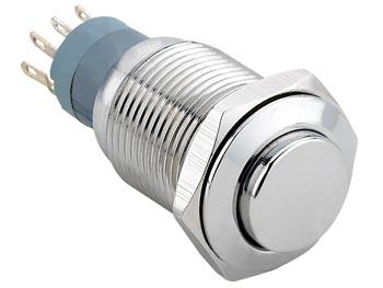 Interrupteur rond métallique haut off-on 0.5a 230 vac