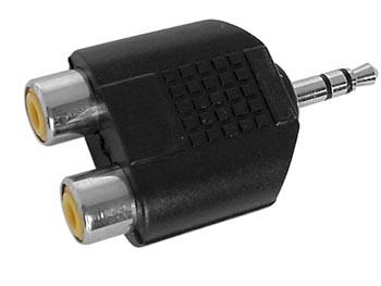 Adaptateur audio-video jack 3.5mm male stereo / 2 x rca femelle