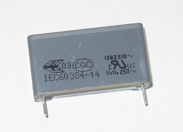 Condensateur mkp x2 275vac 100nf pas 15mm