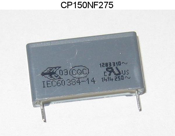 Condensateur mkp x2 275vac 150nf pas 15mm