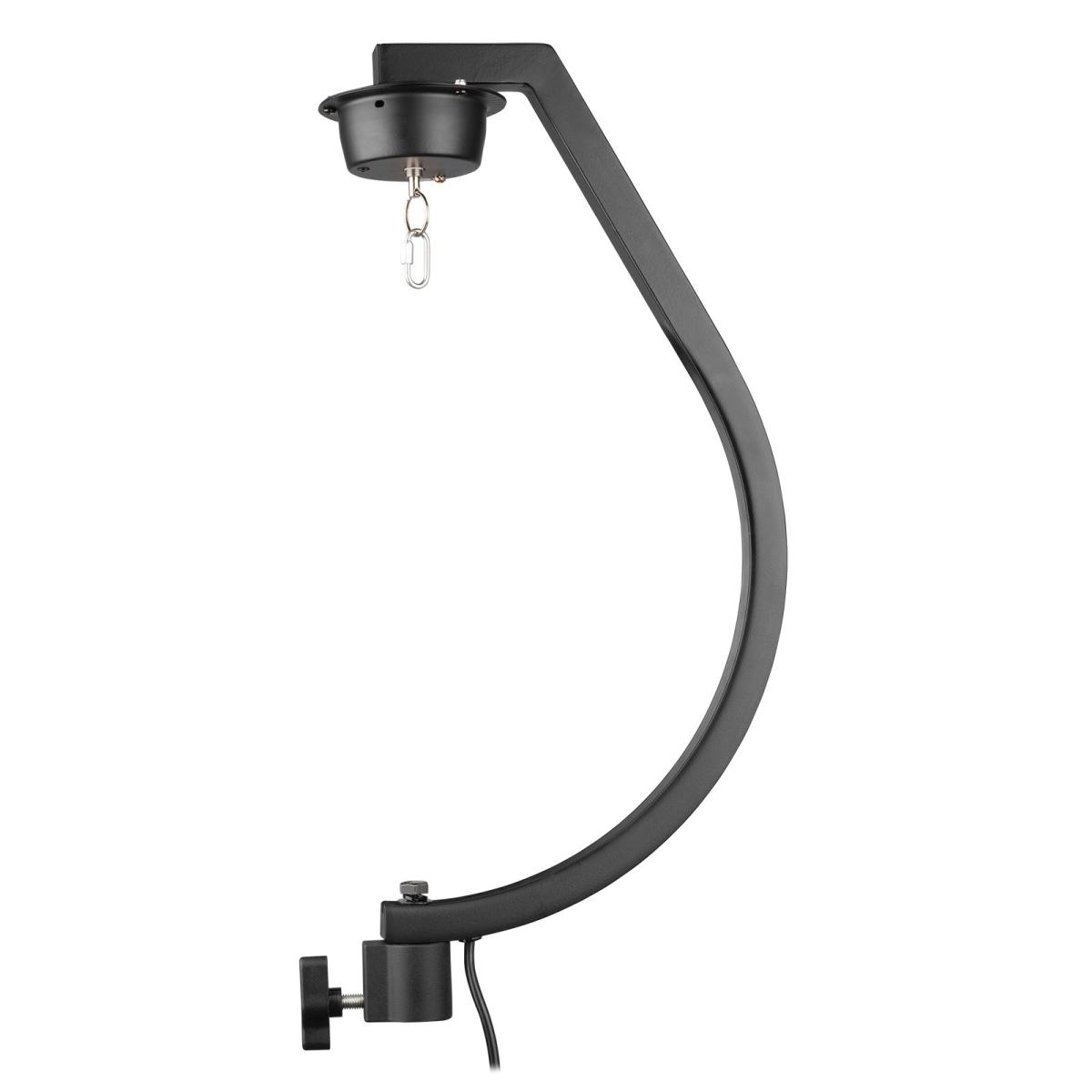 Support noir pour boule à facette jusqu'à 30 cm avec moteur intégré qui tourne à 3 tours par minute.